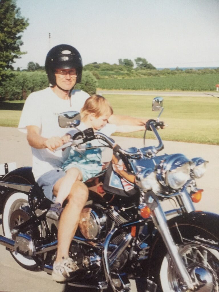 My dad and I on a motorcycle - first blog post ever