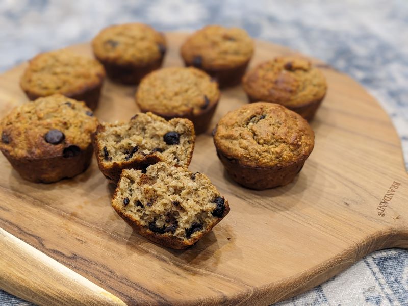 chocolate chip banana protein muffins